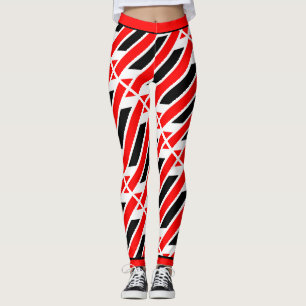 Absoluut Abstract rood zwart Patroon Leggings