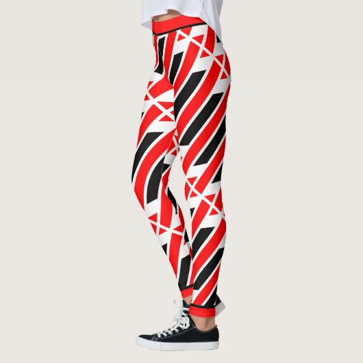 Absoluut Abstract rood zwart Patroon Leggings (Links)