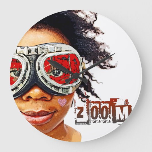 Absoluut Cool Zoom Wall Clock! Grote Klok (Voorkant)