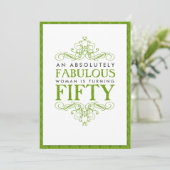 Absoluut Fabulous 50th Birthday Party Invitation Kaart (Staand voorkant)