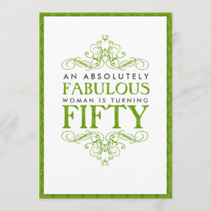 Absoluut Fabulous 50th Birthday Party Invitation Kaart