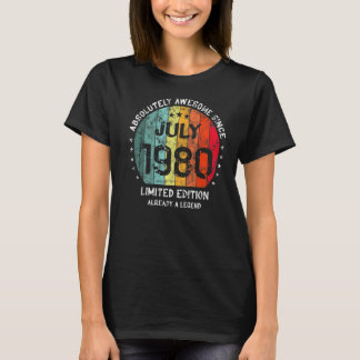 Absoluut Geweldige sinds juli 1980 Man Vrouw Birth T-shirt