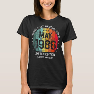 Absoluut Geweldige sinds mei 1986 Man Voman Birthd T-shirt