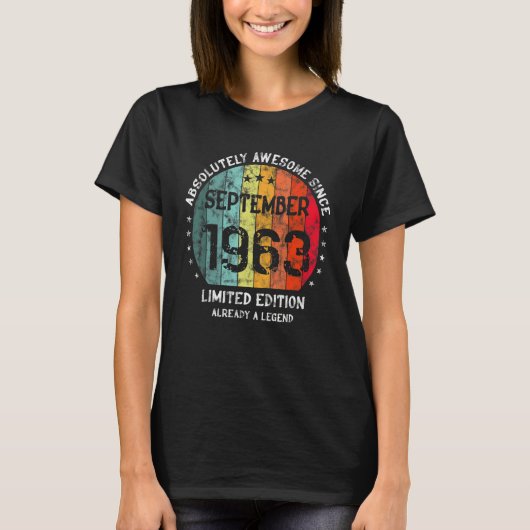 Absoluut Geweldige sinds september 1963 Man vrouw T-shirt (Voorkant)