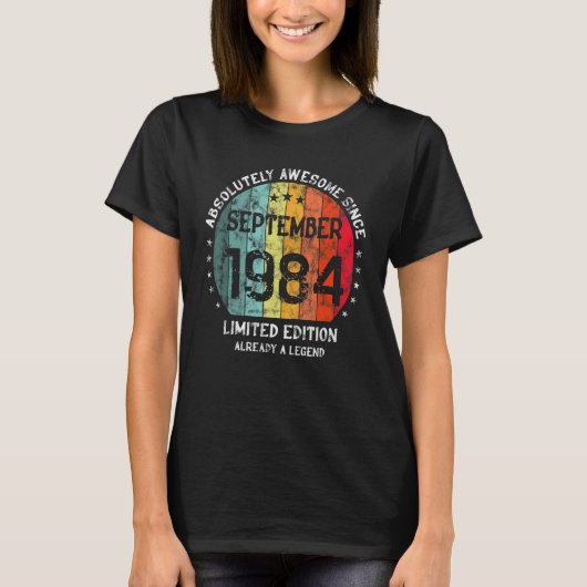 Absoluut Geweldige sinds september 1984 Man vrouw T-shirt (Voorkant)
