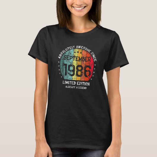 Absoluut Geweldige sinds september 1986 Man vrouw T-shirt (Voorkant)
