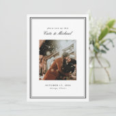 Absoluut klassiek zwart-wit monogram kaart (Staand voorkant)