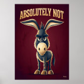 Absoluut Niet Ezel – Grappig Tekenfilmfiguur Poster (Voorkant)