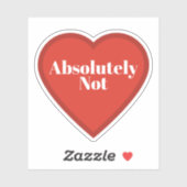 Absoluut Niet Hart Sticker - Herkenbare Sticker (Vel)