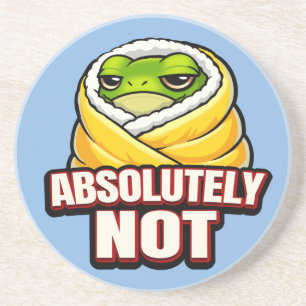 Absoluut Niet Kikker – Grappige Lui Kikker Meme Zandsteen Onderzetter