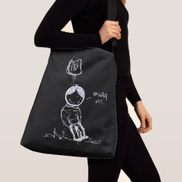 Absoluut niet / Leunend op een straatnaambord wit Crossbody Tas