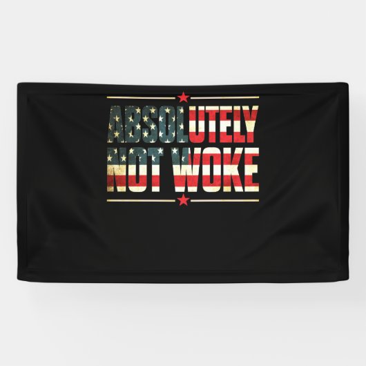 Absoluut niet Woke Anti Woke Cancel Culture Spandoek (Horizontaal)
