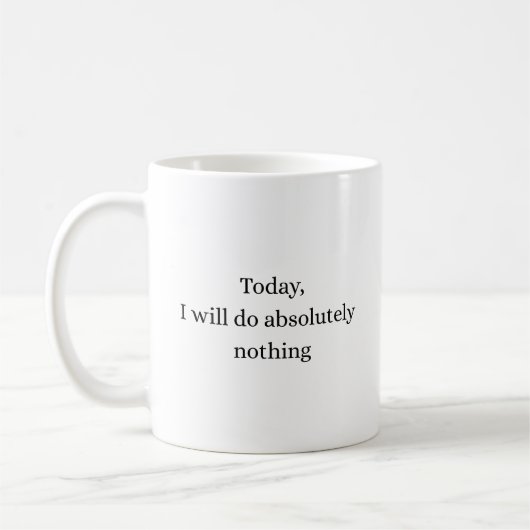 Absoluut Niets Vandaag Minimaal Quote Mok (Links)