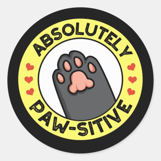 Absoluut passief grappig paw pun donker BG Ronde Sticker (Voorkant)