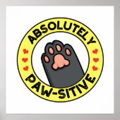 Absoluut passief grappig paw pun poster (Voorkant)