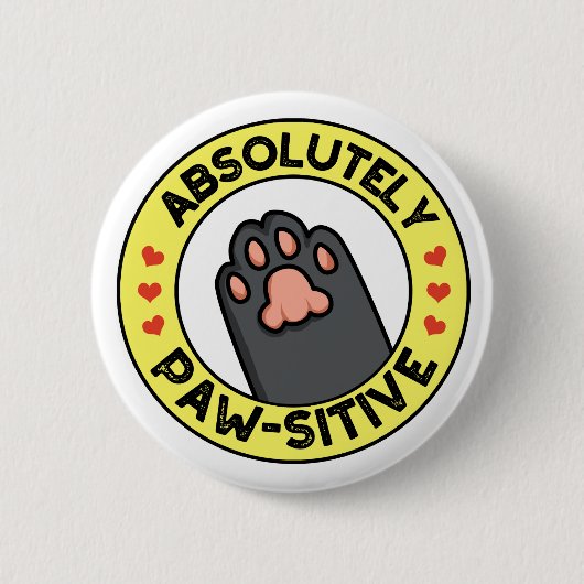 Absoluut passief grappig paw pun ronde button 5,7 cm (Voorkant)