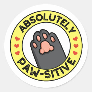 Absoluut passief grappig paw pun ronde sticker