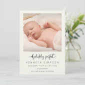 Absoluut perfecte foto-Baby geboorteaankondiging Aankondiging (Staand voorkant)