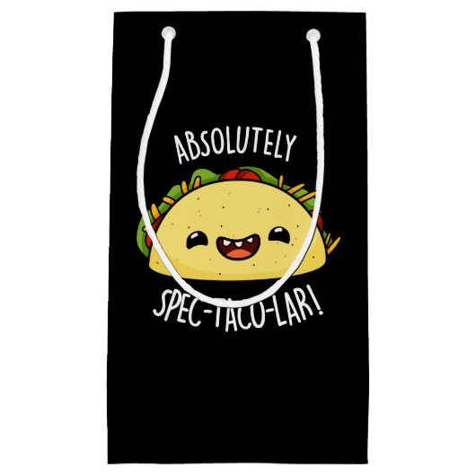 Absoluut Spec-Taco-Lar Funny Taco Pun Dark BG Klein Cadeauzakje (Voorkant)