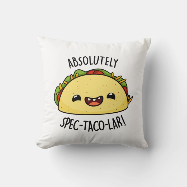Absoluut Spec-Taco-Lar Funny Taco Pun Kussen (Voorkant)