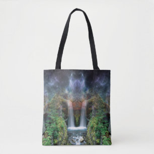 Absoluut surrealistische watervallen onder Starry  Tote Bag