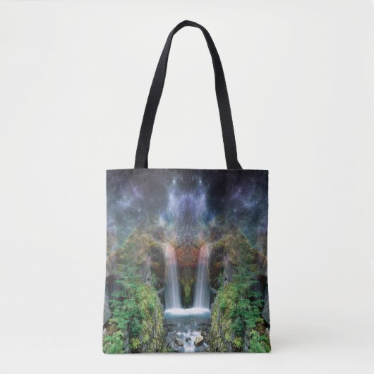 Absoluut surrealistische watervallen onder Starry  Tote Bag (Voorkant)