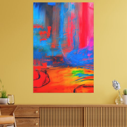 Absoluut verbluffende kleurrijke Abstracte schilde Canvas Afdruk (Insitu (Woonkamer))