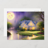 Absoluut verbluffende Magische Full Moon-Waterverf Briefkaart (Voorkant / Achterkant)