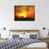 Absoluut verbluffende zonsopgang en paardencanvas  canvas afdruk (Insitu (Slaapkamer))