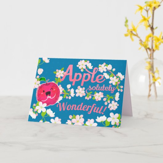 Absoluut wonderbaarlijk | Apple Pun Kaart (Gele Bloem)