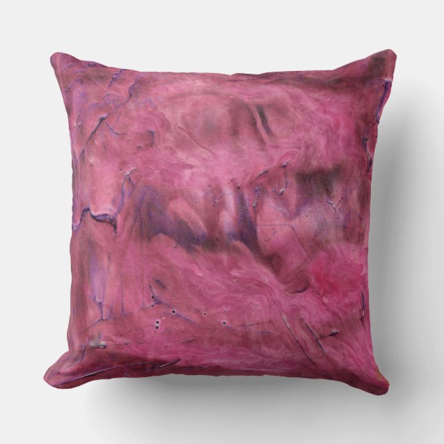 Absorbeer Levendig Rode Acryl Abstracte Kussen (Voorkant)