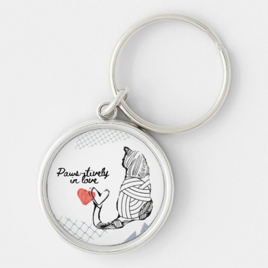 absract design cat with inspirational saying sleutelhanger (Voorkant)