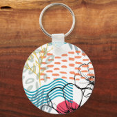 absract design magnet flowers sleutelhanger (Achterkant)