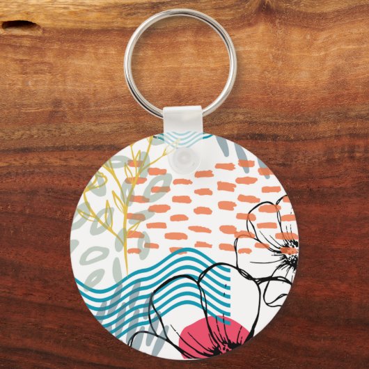 absract design magnet flowers sleutelhanger (Achterkant)