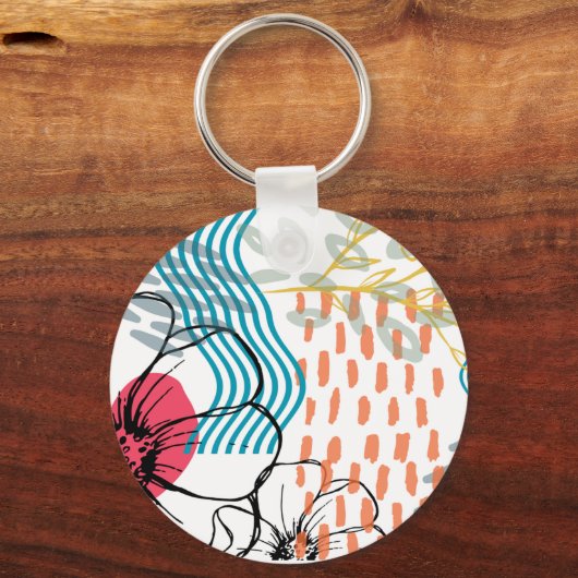 absract design magnet flowers sleutelhanger (Voorkant)