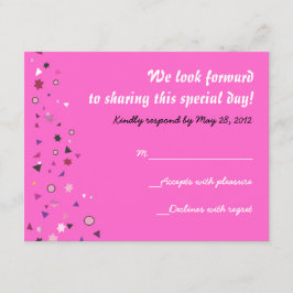 Abstact Bat Mitzvah Reply Card RSVP Kaartje