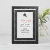 Abstact Black en Grey Invitation Kaart (Staand voorkant)