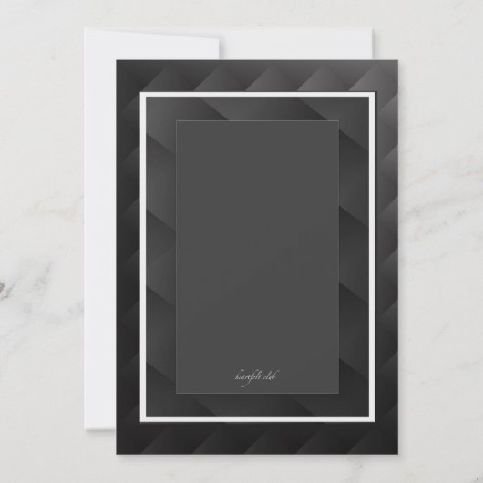 Abstact Black en Grey Invitation Kaart (Achterkant)