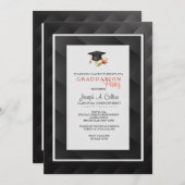 Abstact Black en Grey Invitation Kaart (Voorkant / Achterkant)