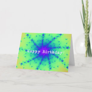 Abstact Blue en Green Birthday Kaart