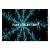 Abstact Blue Snowflake, Birthday (Voorkant Horizontaal)