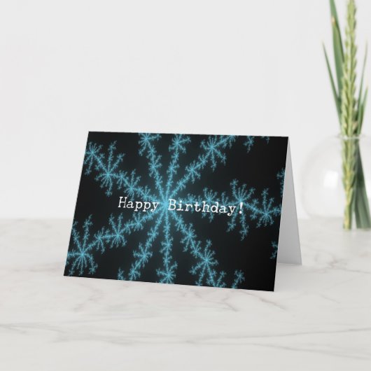 Abstact Blue Snowflake, Birthday Feestdagen Kaart (Voorkant)