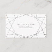 Abstact Geometric Silver Lines Moderne Business Ca Visitekaartje (Voorkant)