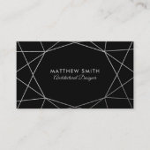 Abstact geometrisch zilveren lijnen modern visitekaartje (Voorkant)