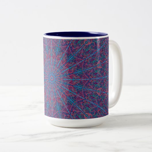 Abstact koffie-Mok (1) Tweekleurige Koffiemok (Voorkant rechts)