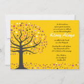 Abstact Tree of Life Bat Mitzvah Invitation Gold Kaart (Voorkant)