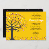 Abstact Tree of Life Bat Mitzvah Invitation Gold Kaart (Voorkant / Achterkant)