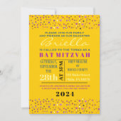 Abstact Tree of Life Bat Mitzvah Invitation Gold Kaart (Voorkant)