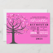 Abstact Tree of Life Bat Mitzvah Invitation Kaart (Voorkant)