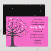 Abstact Tree of Life Bat Mitzvah Invitation Kaart (Voorkant / Achterkant)